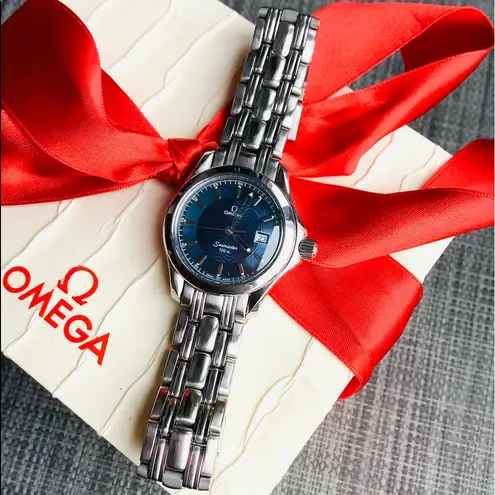 OMEGA SEAMASTER stainless steel watch with box ๐น๐น๐น Blue