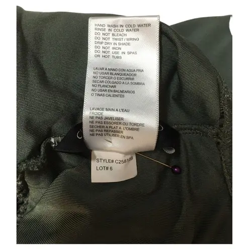 Carmen Marc Valvo Swimsuit Womens 14 One Shoulder Mesh One Piece Padding Green