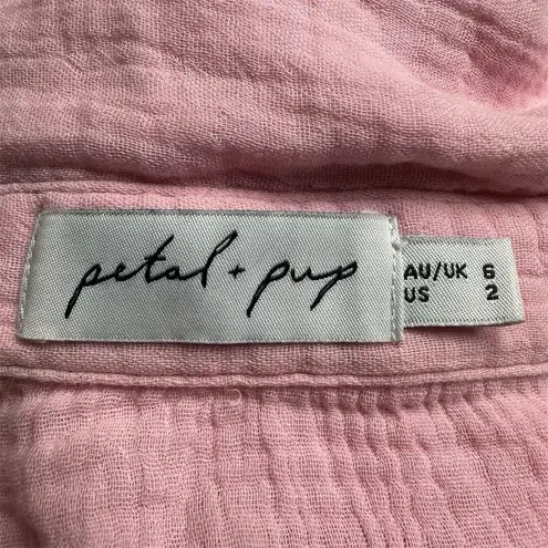 Petal and Pup Women's Pink Winny Crinkle Cotton Romper Size 2 Button-Up Casual - Image 7