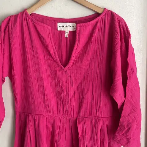 Mara Hoffman Chloe Pleated Cotton-gauze Midi Dress