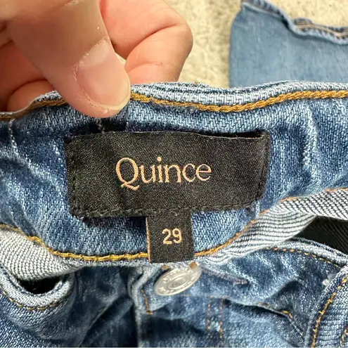 Quince Organic Cotton Comfort Stretch High Rise Crop Wide Leg Jeans Size 29