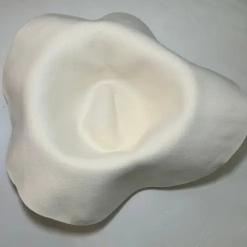 Wide Brim Felt Floppy Hat Women's Ivory Cream Wool Blend Boho Vintage Neutral White