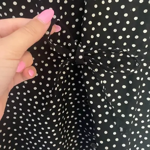Merona  Black with White Polk Dots Button Up Blouse Size Extra Small XS