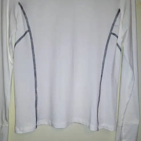 Zelos Seamed Long Sleeve Shirt-Small-White-Activewear-Thumb Hole-Contrast Stitch