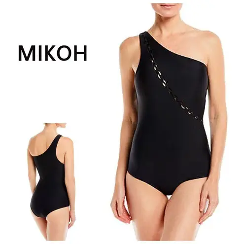 Mikoh New.  black one shoulder one piece swimsuit. Small. Retails $234