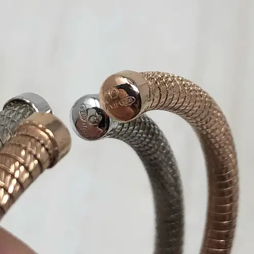 Sterling Silver minimalist textured cuff set, made in Italy - NWOT