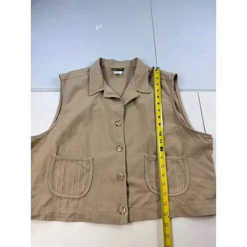 Stuart Alan Vintage 2 Piece Dress Set w/Vest Button Front Tan Maxi Dress Size 14