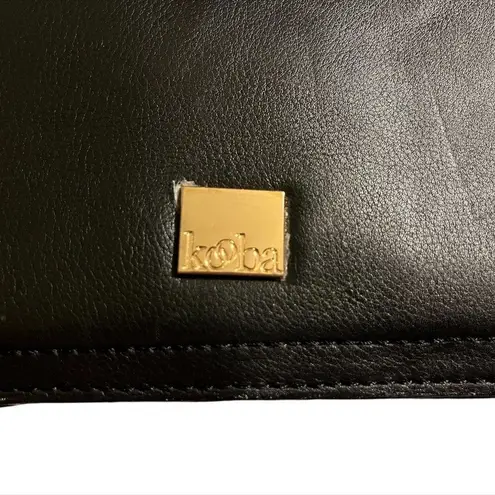 Kooba Black Leather Envelope Purse with Removable Shoulder Strap