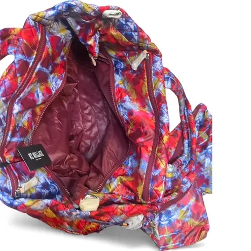 MZ Wallace New Metro Tote Deluxe Printed Quilted Nylon Bag Prism Red