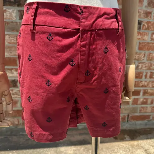 Jones New York NWT  red chino cargo shorts with embroidered anchors / 2