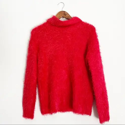 Catherine Malandrino NWT Eyelash Knit Fuzzy Red Sweater
