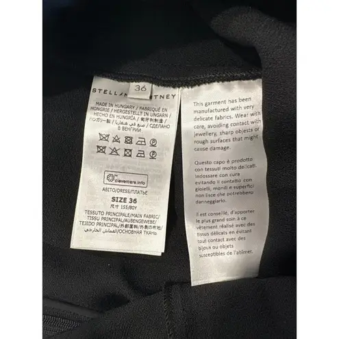 Stella McCartney Crepe Dress in Black 36 2 4 New Womens Plunging Illusion Midi