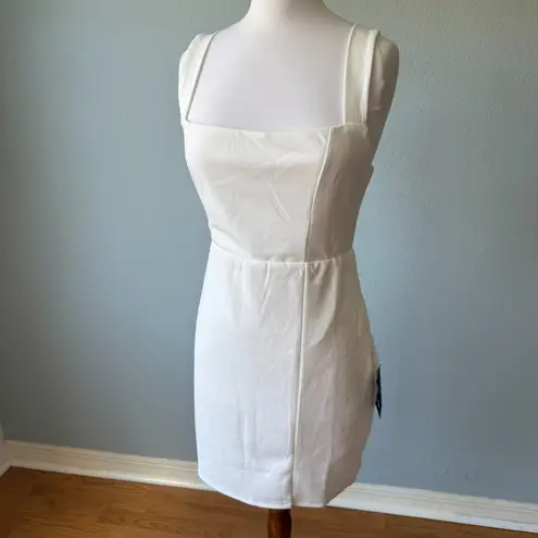 Lulus Gorgeous Aesthetic Ivory Taffeta Sleeveless Mini Dress Size Medium