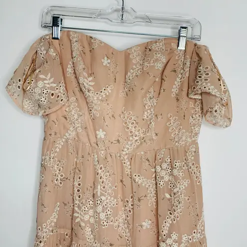 Dress the Population River Fit and Flare Midi Dress Blush Pink Womens Medium