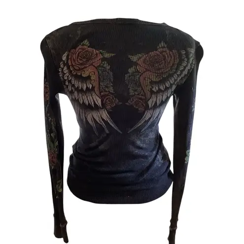 T Party True Love Boutique Long Sleeve One of A Kind Top Excellent Condition Black