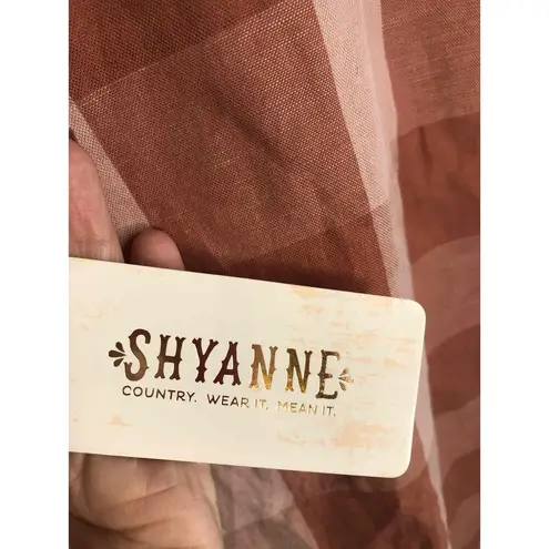 Shyanne NWT Pink Plaid Long Sleeve Button Up Collared Western Shirt Womens Large