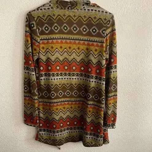 💥Multicolor Multi Print Long Sleeve Cardigan M Brown Size M