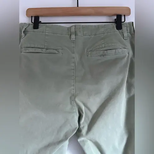 L'Agence Jem Brigade Denim Cropped Trouser Side Stripe Pants in green Size 27