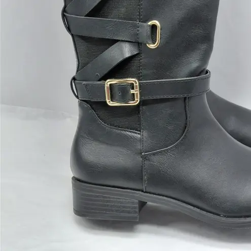 Thalia Sodi Veronika Black Knee High Riding Boots Women’s 5.5 Equestrian Moto