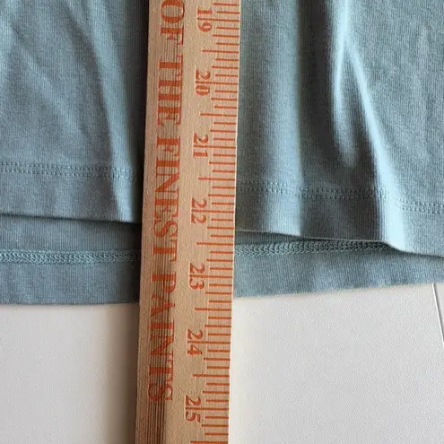 Poetry Blue V Neck T Shirt Lace Trim Soft Cotton Casual Top US 20 UK 24