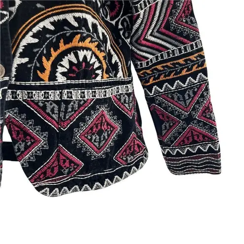 Johnny Was Workshop Blair Velvet Embroidered Statement Blazer Coat Jacket Small