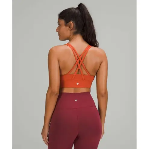 Lululemon  Womens 2 Energy Longline Bra Medium Support B–D Cups Canyon Orange