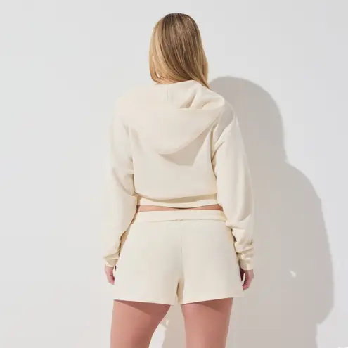 SKIMS French Terry Zip Up Hoodie in Ecru, Size X-Small