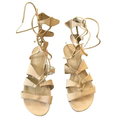 Schutz Earlina Nubuck Leather Gladiator Sandals