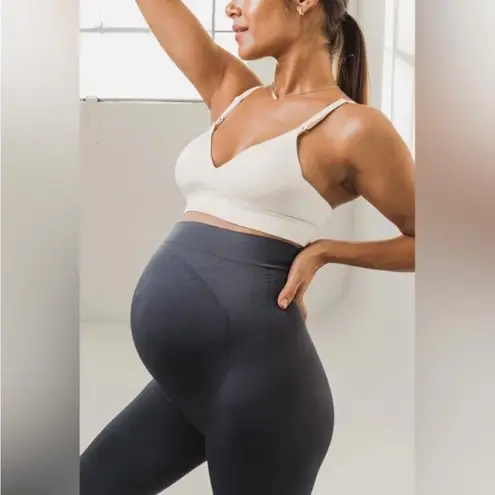 Blanqi Everyday Belly Support Maternity Leggings Size MEDIUM Grey Gray