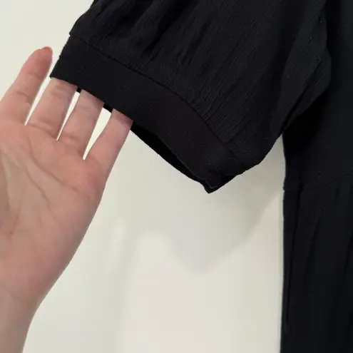 Cactus & Pearl Prairie Granny Black White Crochet Gauze Midi Dress Sz L Cottage Size L