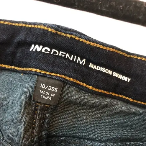 INC Denim Women's Madison Skinny Jeans High Rise Zip Fly Dark Wash Blue 10