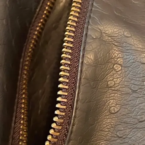 Christina Boy Meets Girl Black Veganleather Zipper Sleeveless Vest Size Small Black