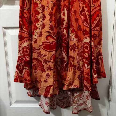 Farm Rio Jaipur Crossover Linen Blend maxi sun dress size xs