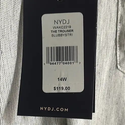 NYDJ New Women’s Linen Blend Slubby Striped Career Brunch Trouser Pants