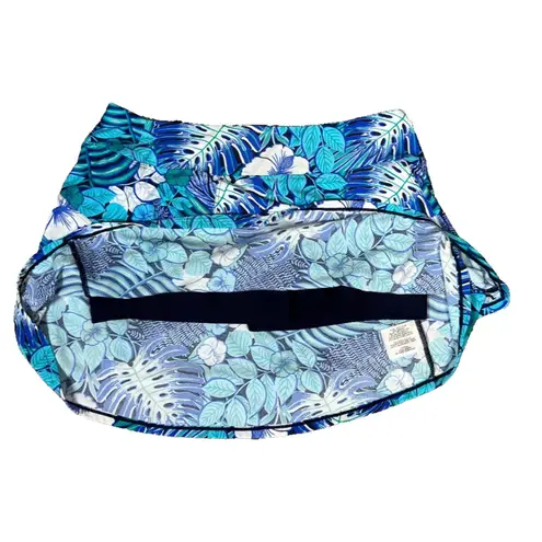 Coolibar Baycrest Swim Skirt Size Small Floral Blue UPF 50 Cruise Vacation Pool