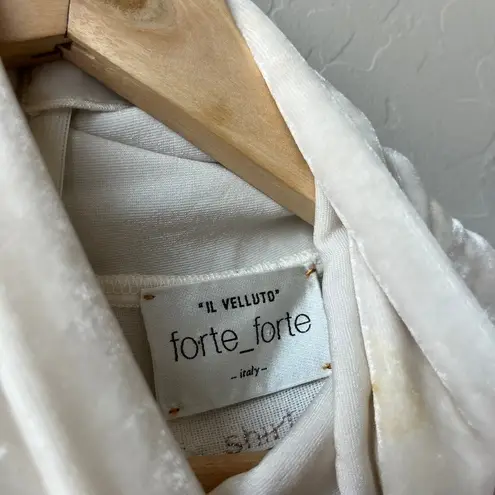 Forte Forte Turtleneck Cream Italian Velvet Silk Blend Long Sleeve Top Size 1