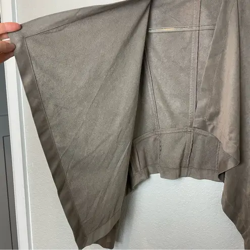 DALIA Faus Suede Women's Taupe Draped Jacket Size M Brown Size M