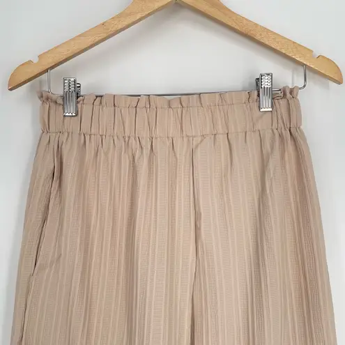 Allegra K Women's Pockets Tie Knot High Waist Wide Leg Paperbag Pants Size M