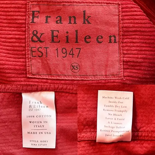 Frank & Eileen Rory Corduroy Maxi Shirtdress Long-Sleeve Spice Cotton XS EUC