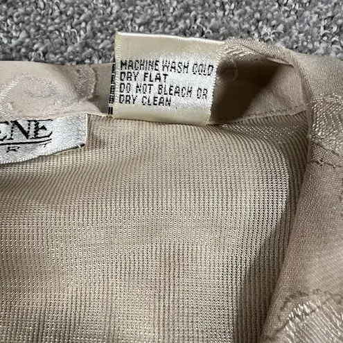 Selene Sport Womens Large Beige Shift Dress Pullover Polyester Floral Embroidery Tan