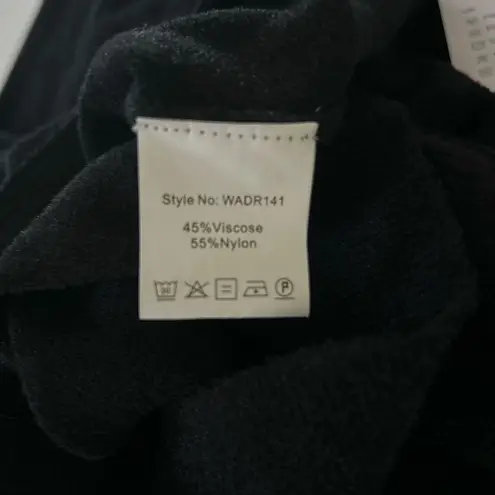 Exlura Women's Black Sweater Dress M Long Sleeve Bodycon High Neck