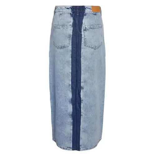 Noisy May rinna colorblock front slit denim midi skirt Size XS