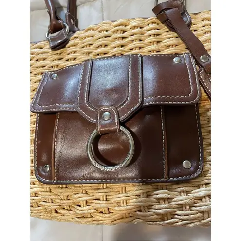 American Living Straw and Leather Lined Handbag