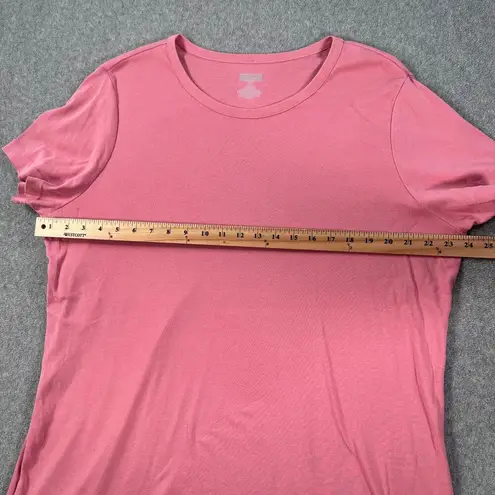 Duluth Trading Co. Short Sleeve Tee Shirt Women's 1X Pink Crew Neck Cotton