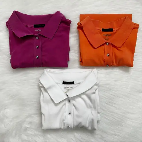 Avenue BUNDLE (3) Women’s Short Sleeves Polo Shirt, Size 18/20
