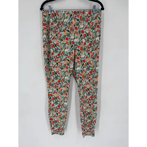 Duluth Trading Co Women's Leggings Size L All Over Green Garden Vegetable Print Size L