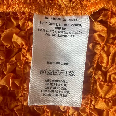 Anthropologie  Mare Mare Top Smocked Bow-Tie Tank Coral Orange Sz S NWT New