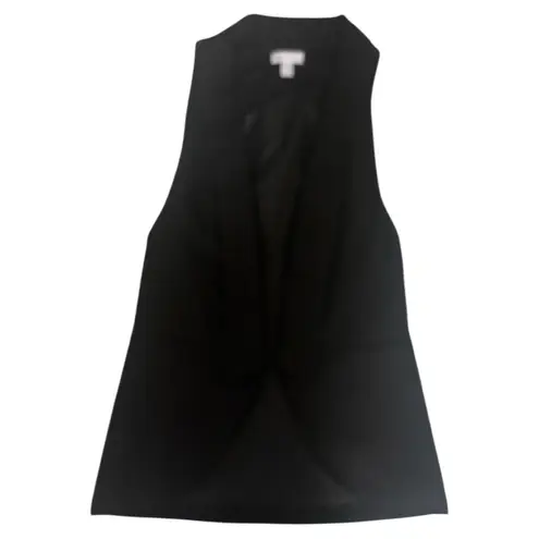 Bisou Bisou Black Sleeveless Backless Tie Front Top