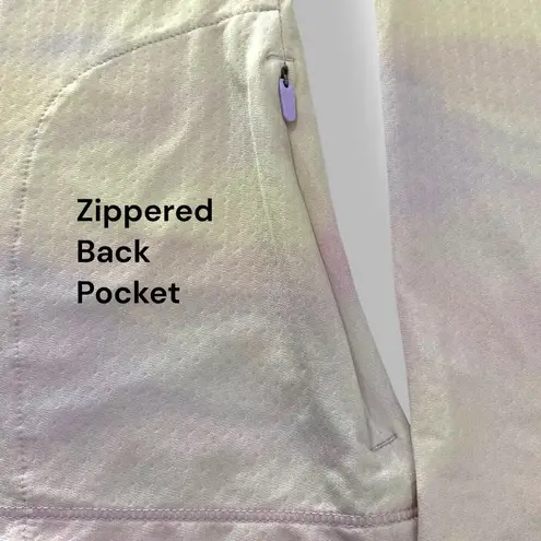 🎈CALIA Pastel Watercolor 1/4 Zip Long Sleeve Thumbholes Pullover Top Medium Pink