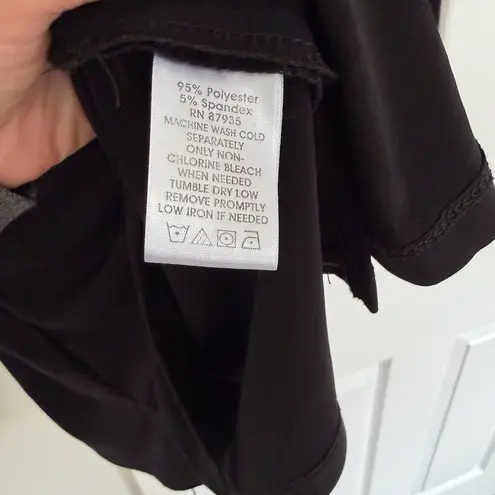 Susan Graver Women Black Liquid Knit Keyhole Blouse Size 1X Feminine Slinky
